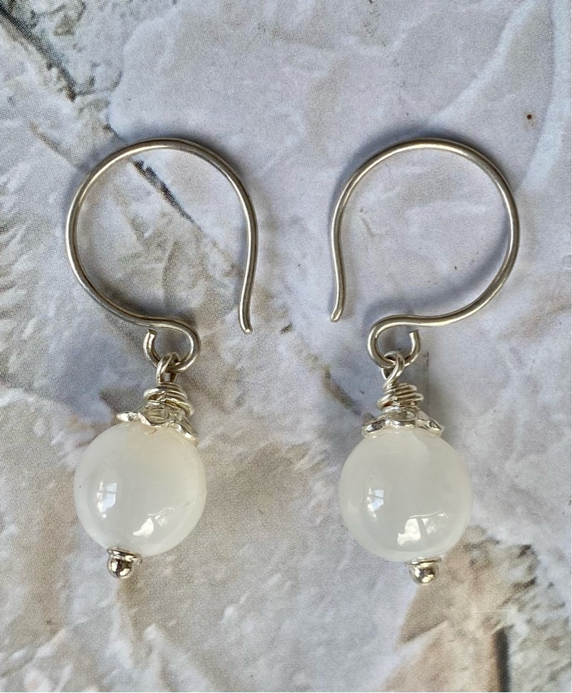 【入魂儀式ケオン茎】丸玉ビーズのシルバー925ピアス(25-A)