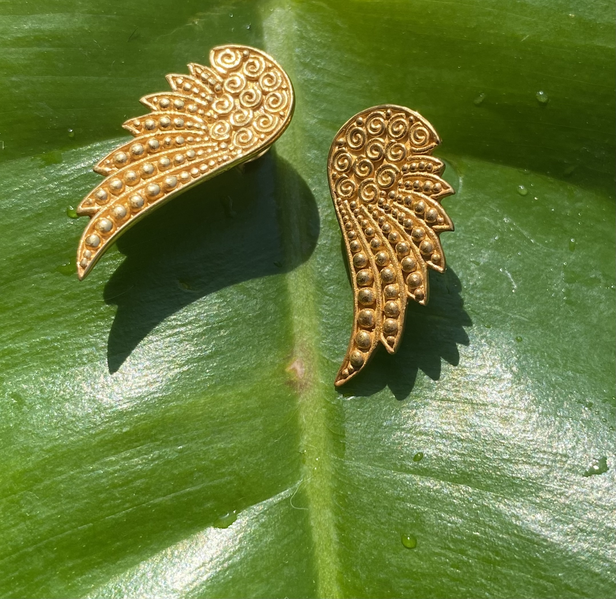 【天使の羽】リング(２２KGP)★スタッドピアス