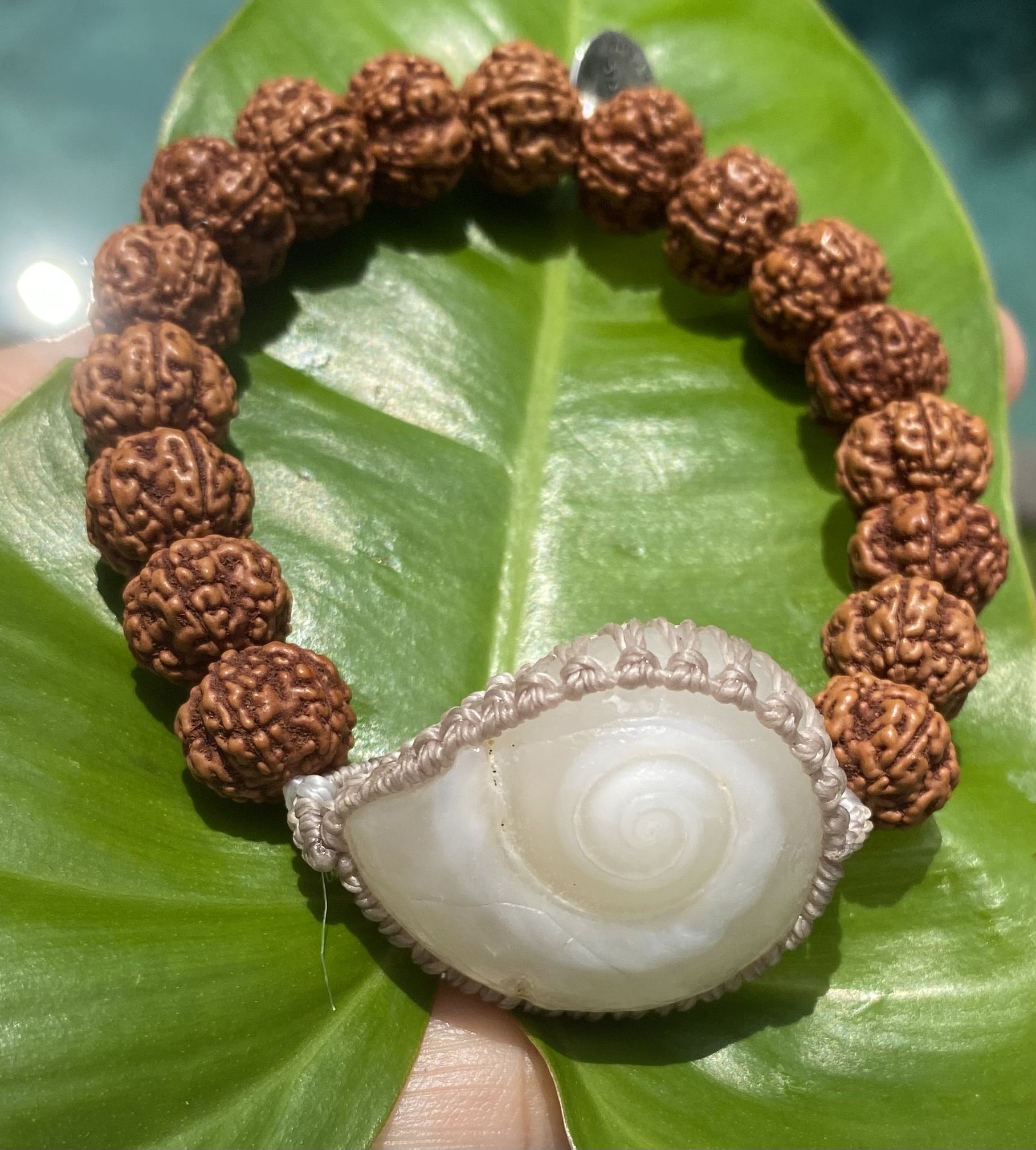 【無研磨ケオン】オール５面ルドラクシャ★ブレスレット(ヘンプ)