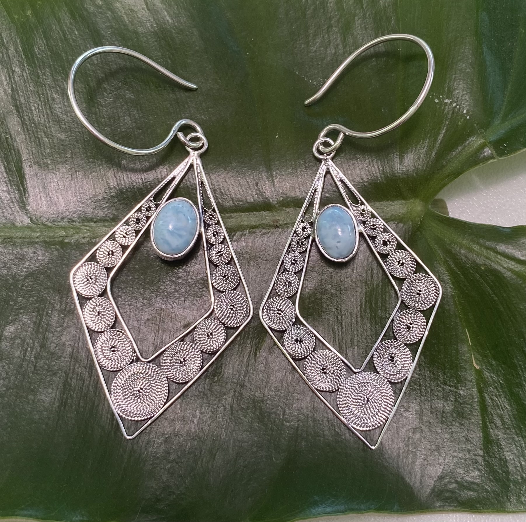 【ドミニカ共和国産ラリマー】シルバー９２５ピアス