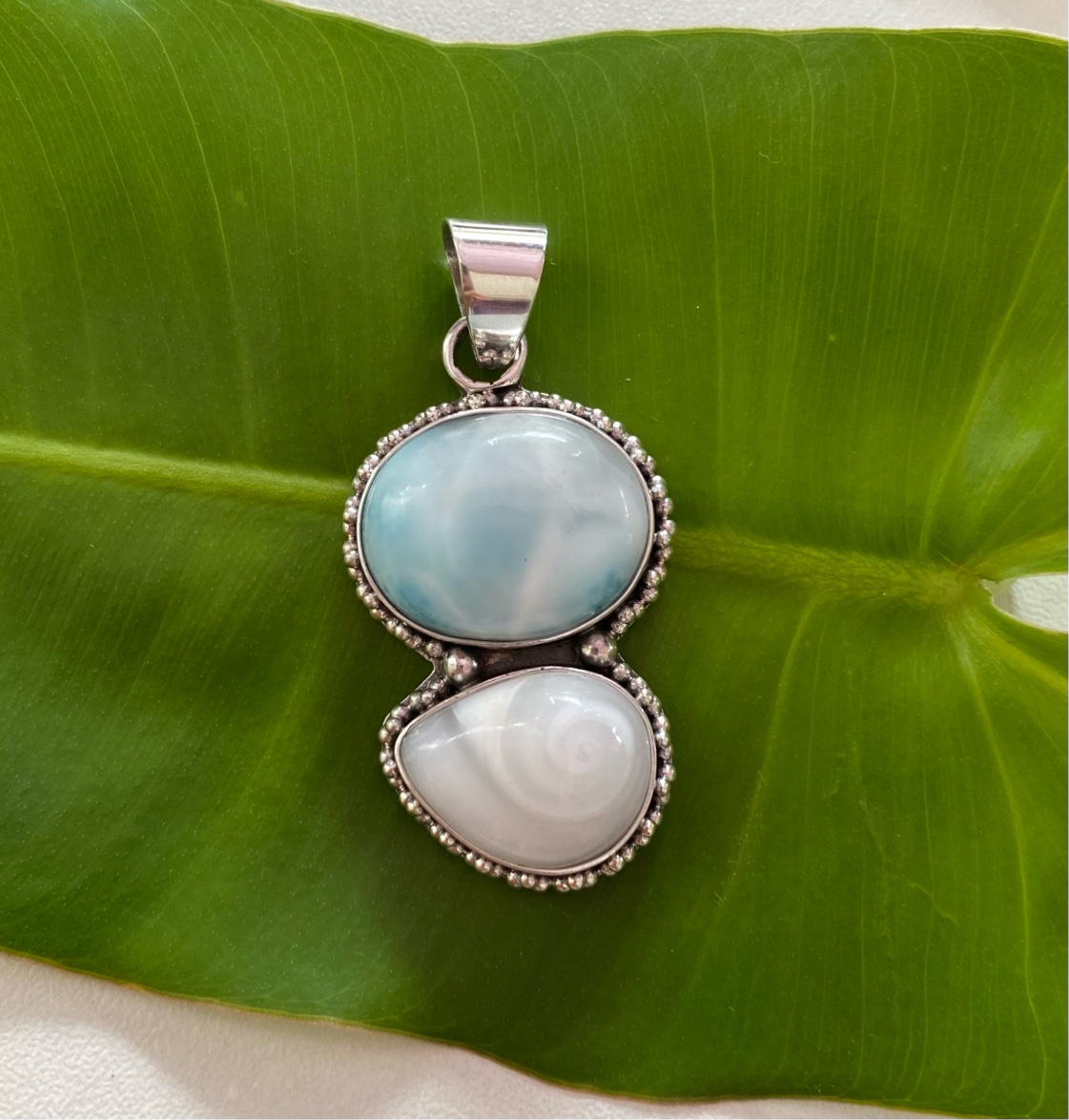 【ケオン＆ラリマー】ペンダントトップ（２５ーA）