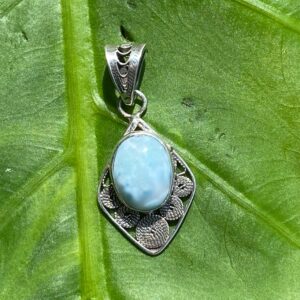 【ドミニカ共和国産ラリマー】フィリグリー★ミニペンダントトップ