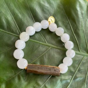 【インドネシア産グリーンウリ】ケオン茎ビーズ★ブレスレット