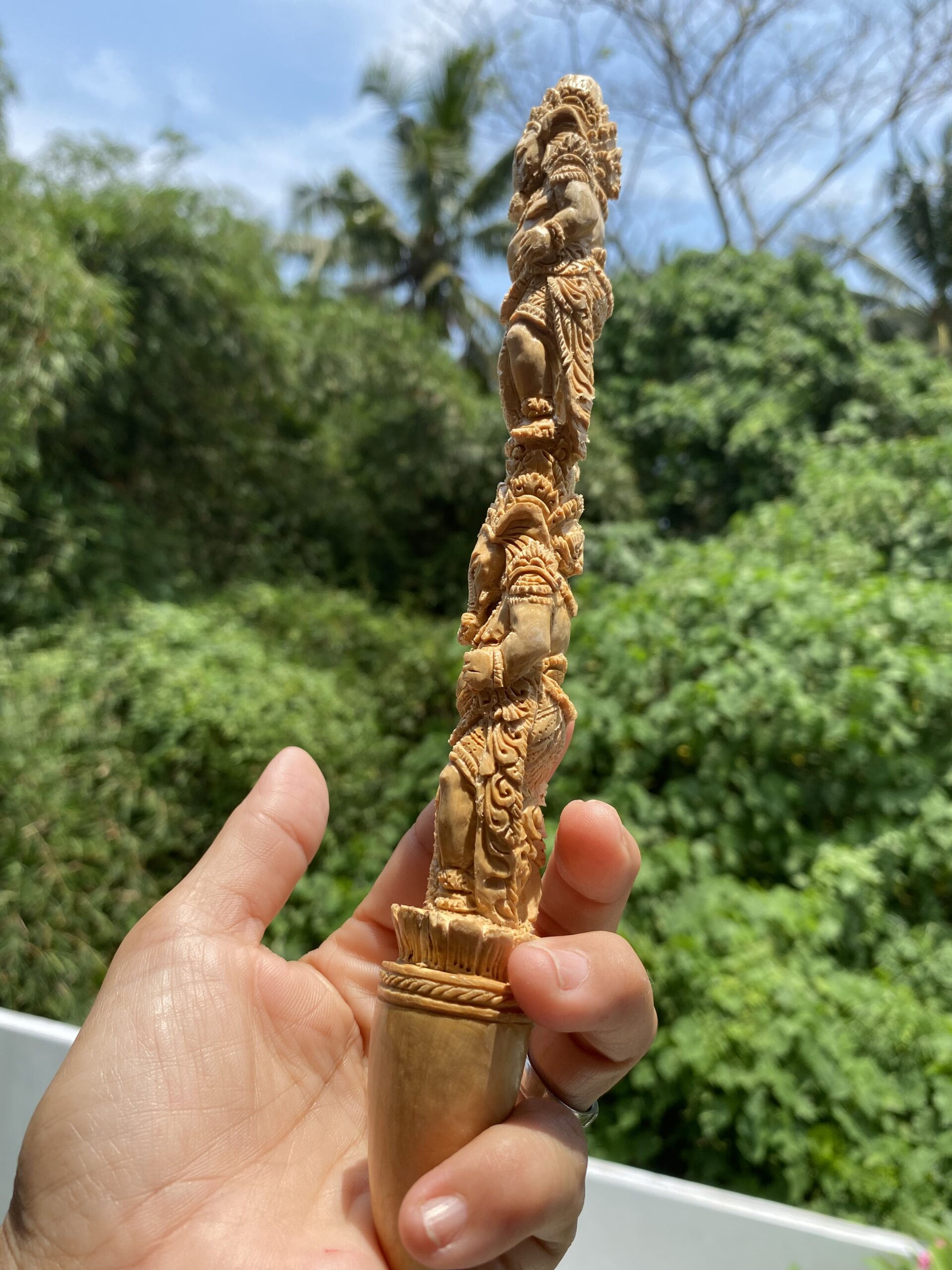 【ガネーシャ彫刻】サウォ（sawo）ウッド（２５ーA）