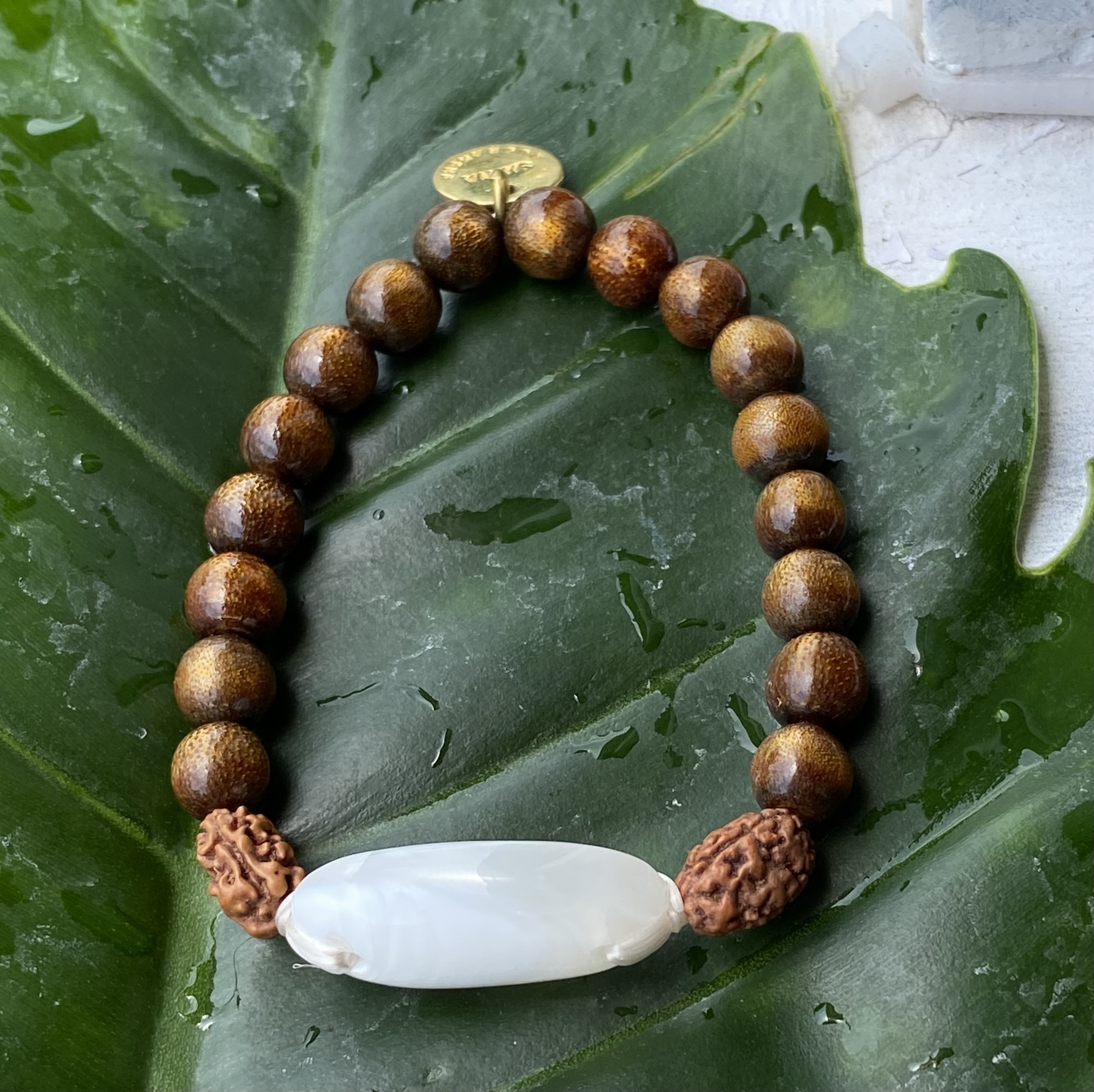 【ケオン茎フラット】3面アグニ★ゴールドウリ★ブレスレット