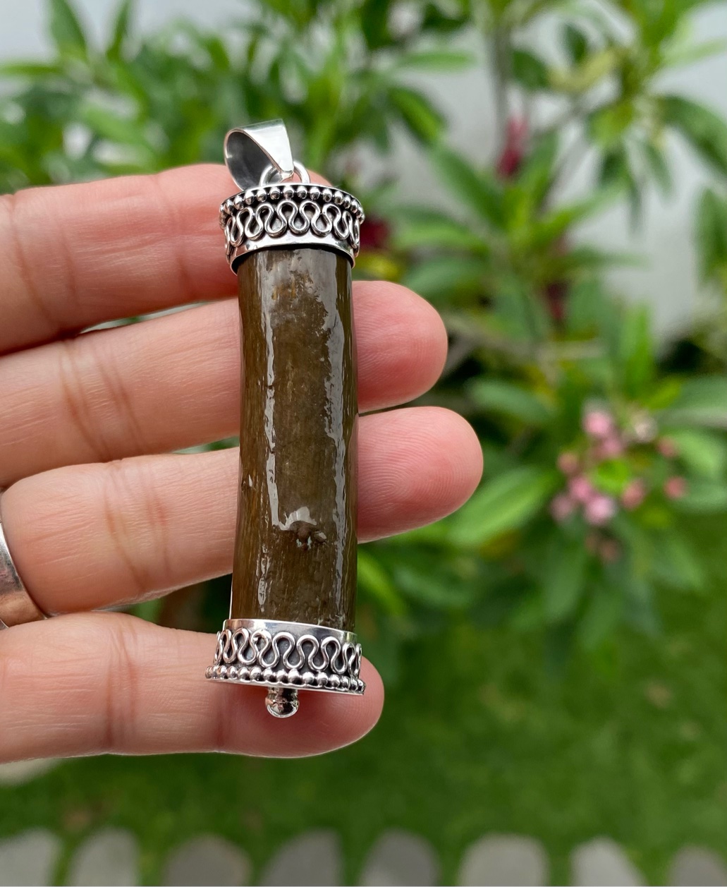 【インドネシア産グリーンウリ】シルバー９２５ペンダントトップ