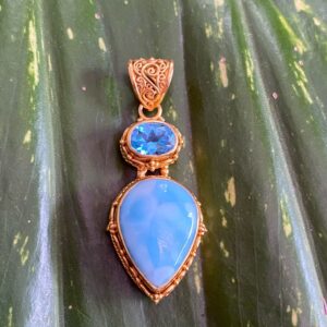 訳あり特価【ラリマー＆ブルートパーズ】ペンダントトップ（２５ーB）