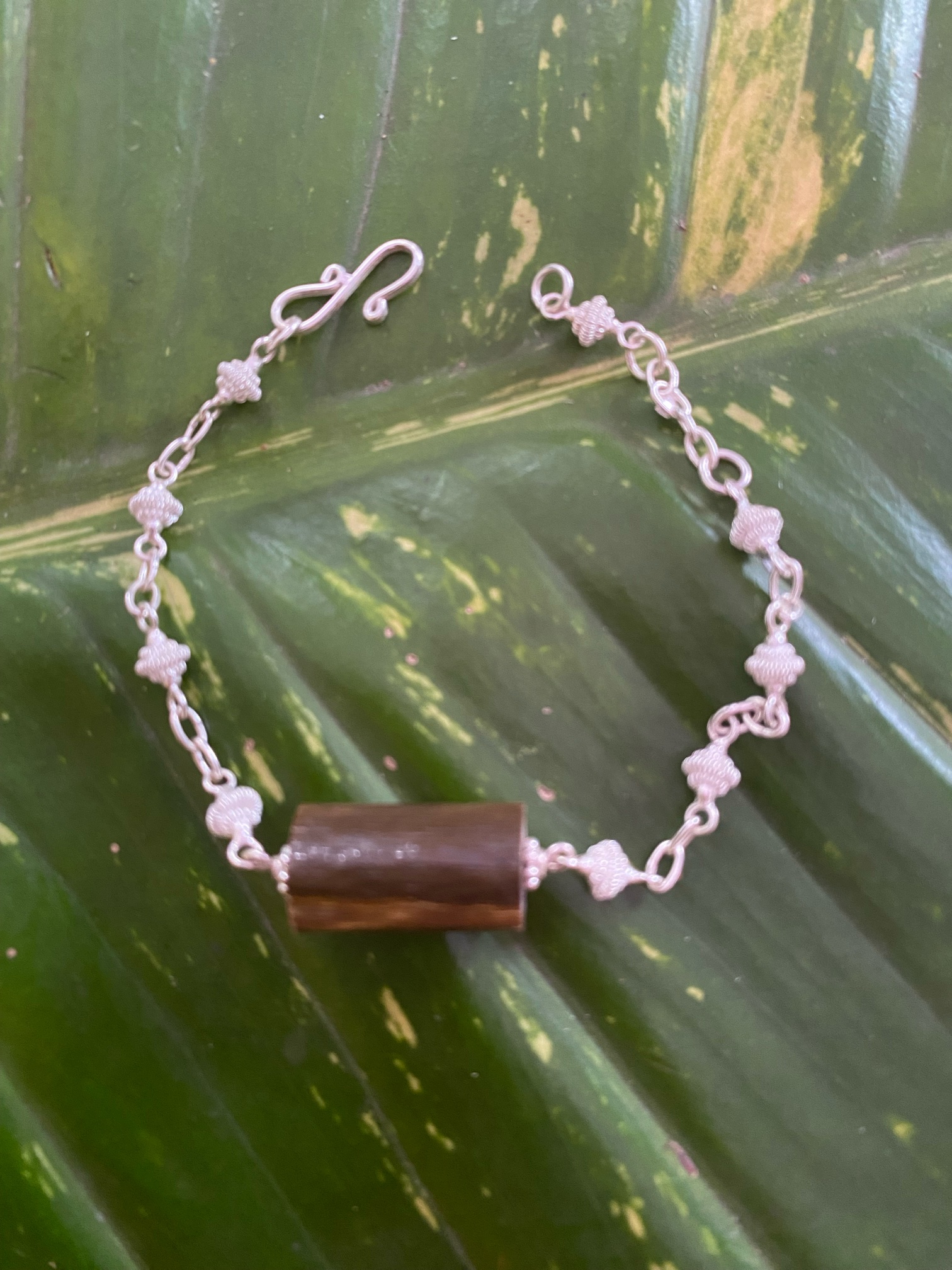 【インドネシア産グリーンウリ】フィリグリー★シルバーチェーン★ブレスレット