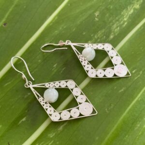 【入魂儀式済ケオン茎ビーズ】フィリグリー★シルバーピアス