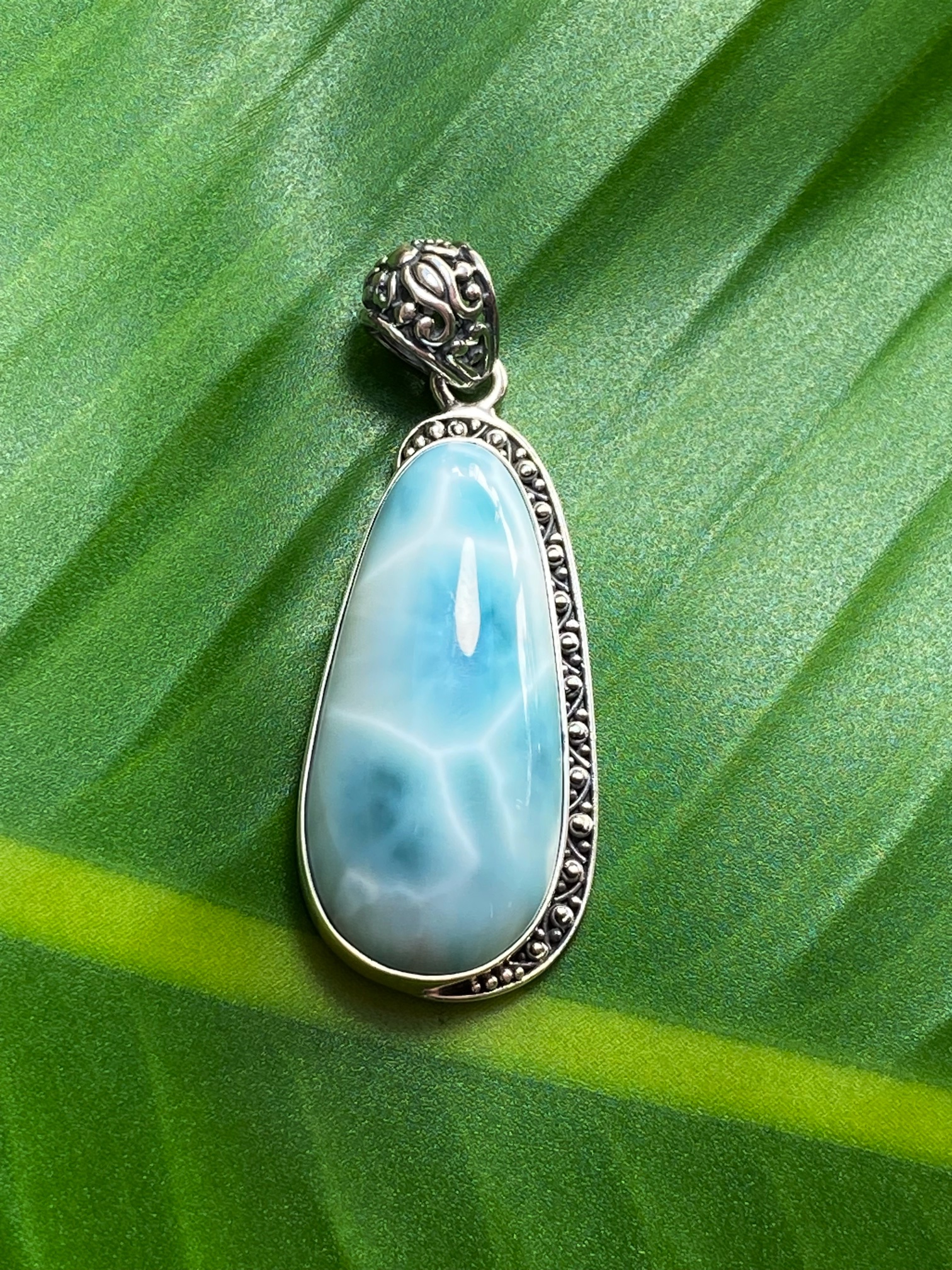 【ドミニカ共和国産ラリマー】オリジナルデザイン★ペンダントトップ（２６ーA）