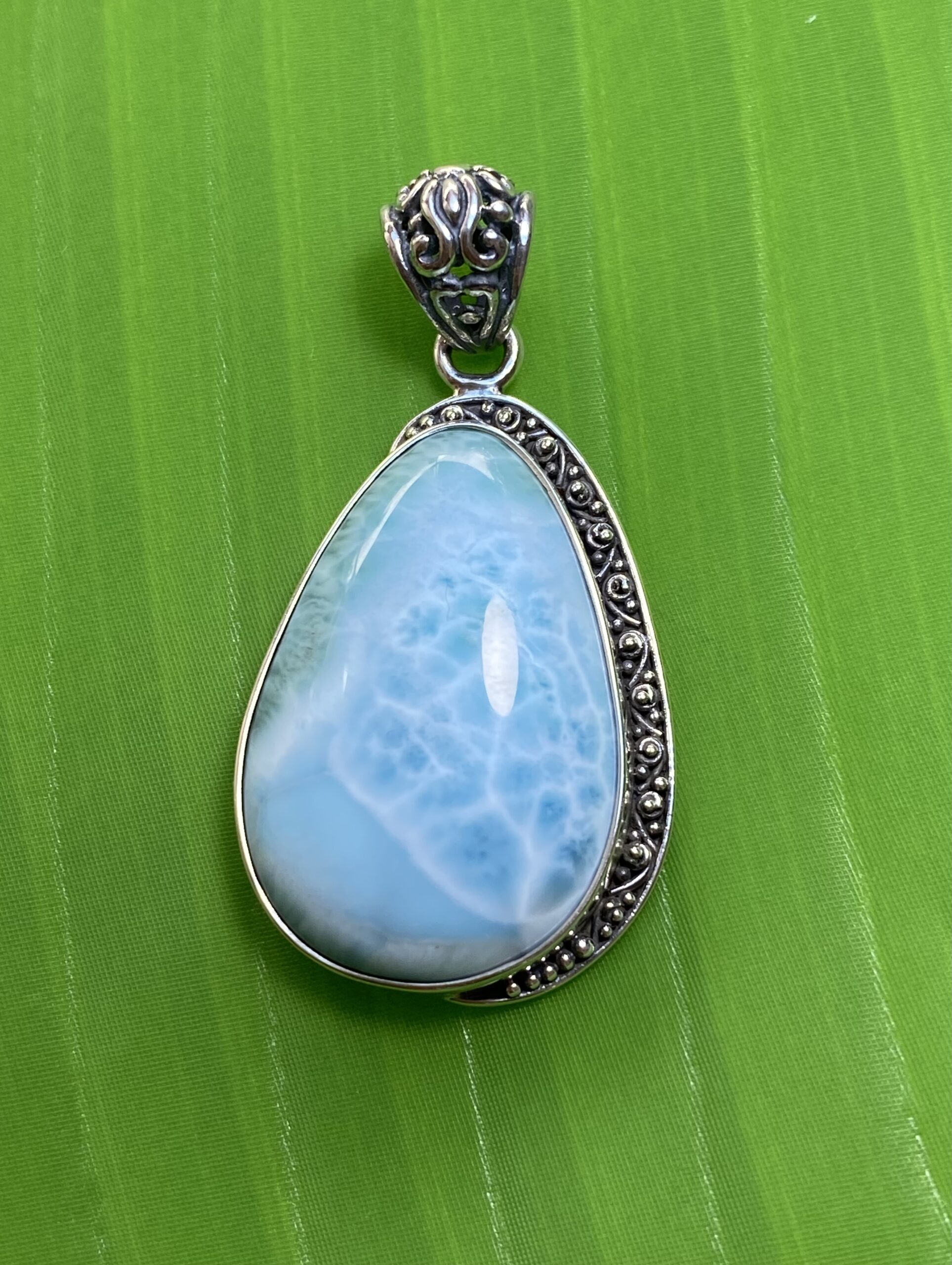 【ドミニカ共和国産ラリマー】オリジナルデザイン★ペンダントトップ（２６ーB）