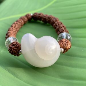 【勾玉ケオン】３面＆５面★水晶★ルドラクシャブレスレット