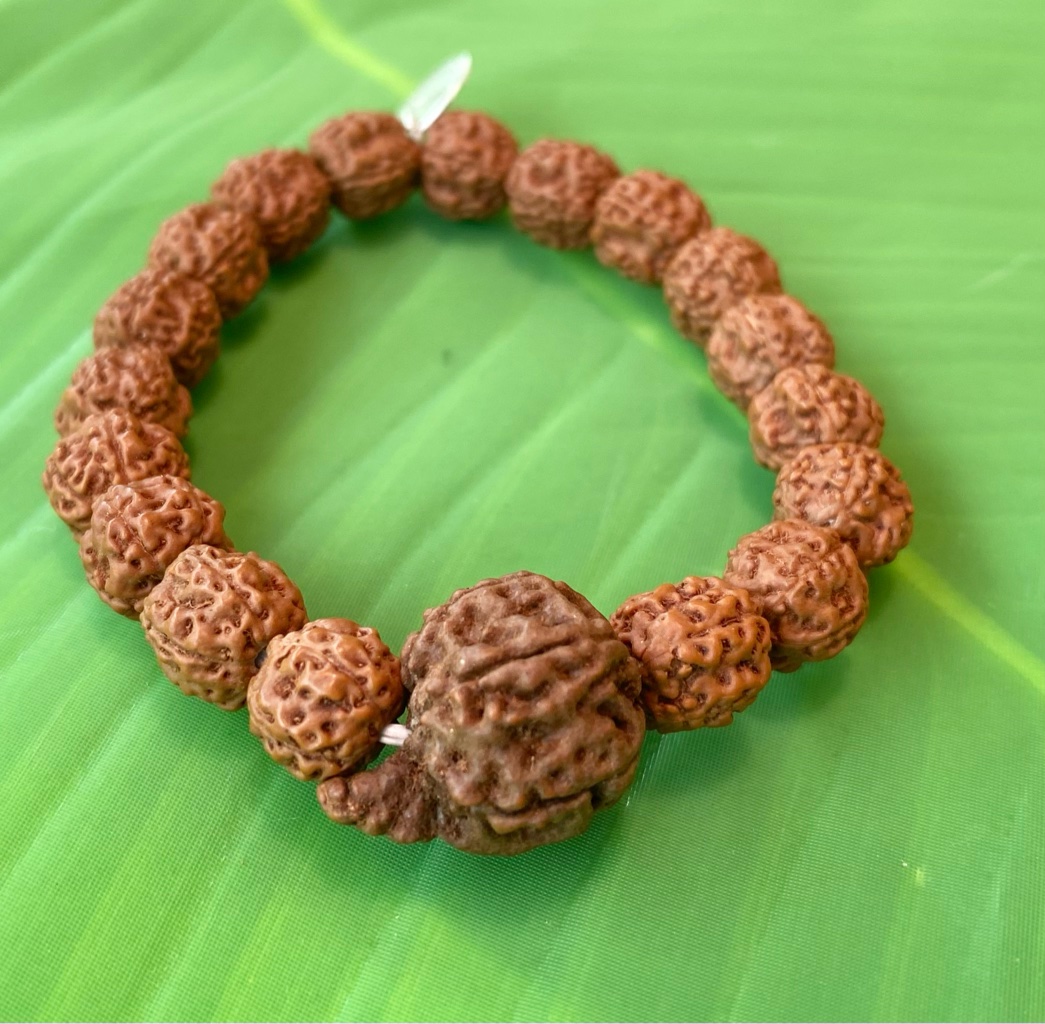 再販！【6面カルティケヤ】鼻付きガネーシャ★ルドラクシャ★ブレスレット