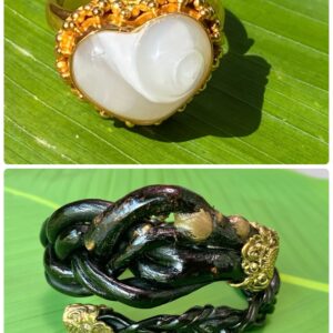 R様専用ページ　　【ブラック・ウリ】ネジネジバングル★真鍮