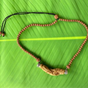 【龍神・ホワイトウリ】成功と繁栄★紐ネックレス（ブラック）