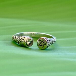 【ロシア産フェナカイト】オリジナルデザイン★五芒星リング（シルバー９２５）